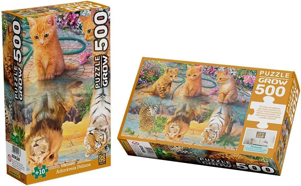 Miniatura Quebra-Cabeça Adoráveis Felinos 500 Peças - Grow 04568