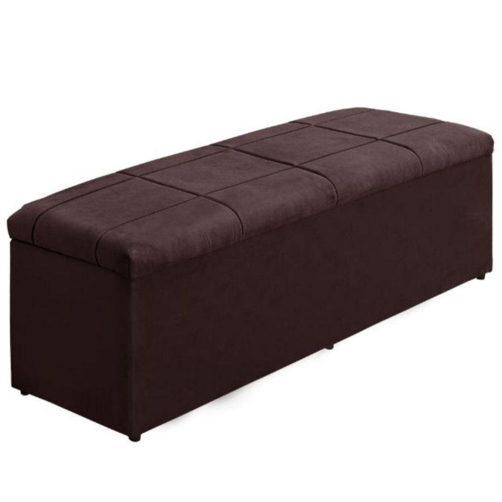 Miniatura Calçadeira Baú Recamier Queen 158 Cm Raissa Suede Bordô
