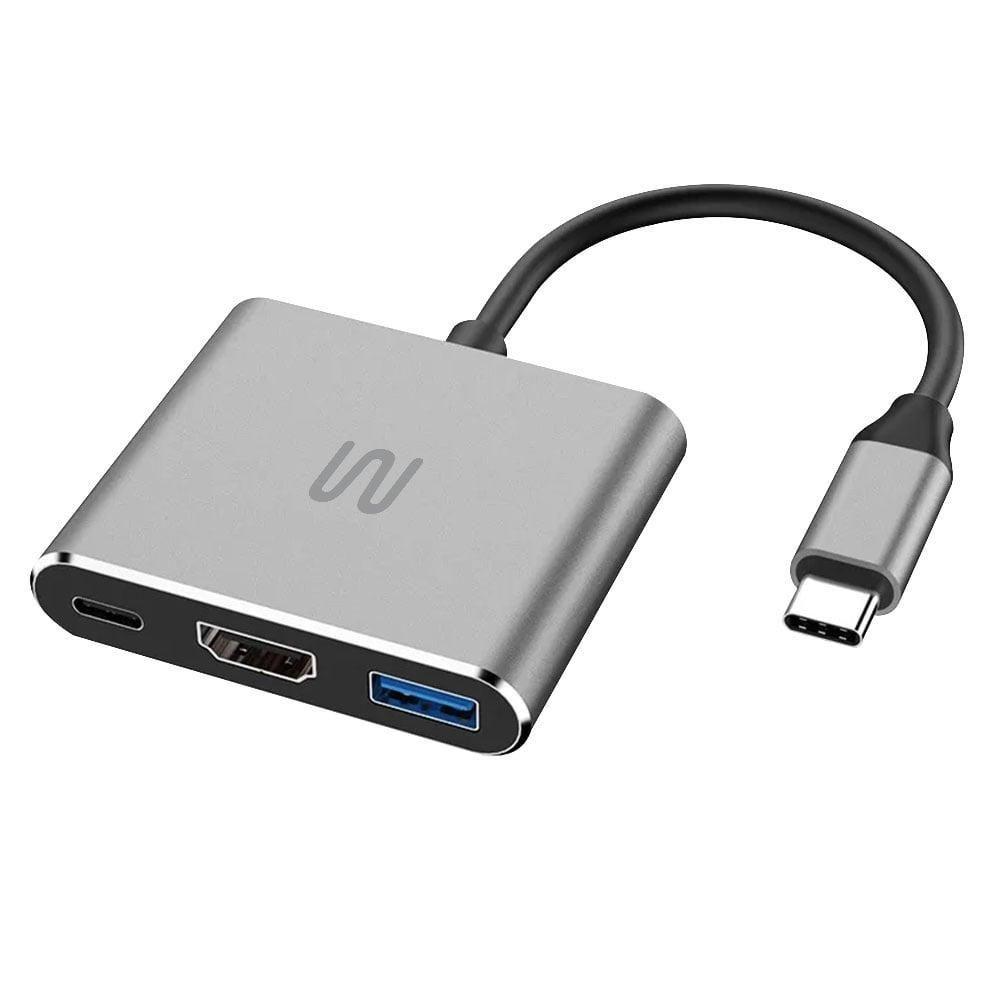 Miniatura Hub Dock Usb Tipo-c 3 Em 1 Com Hdmi E Usb 3.0, Power
