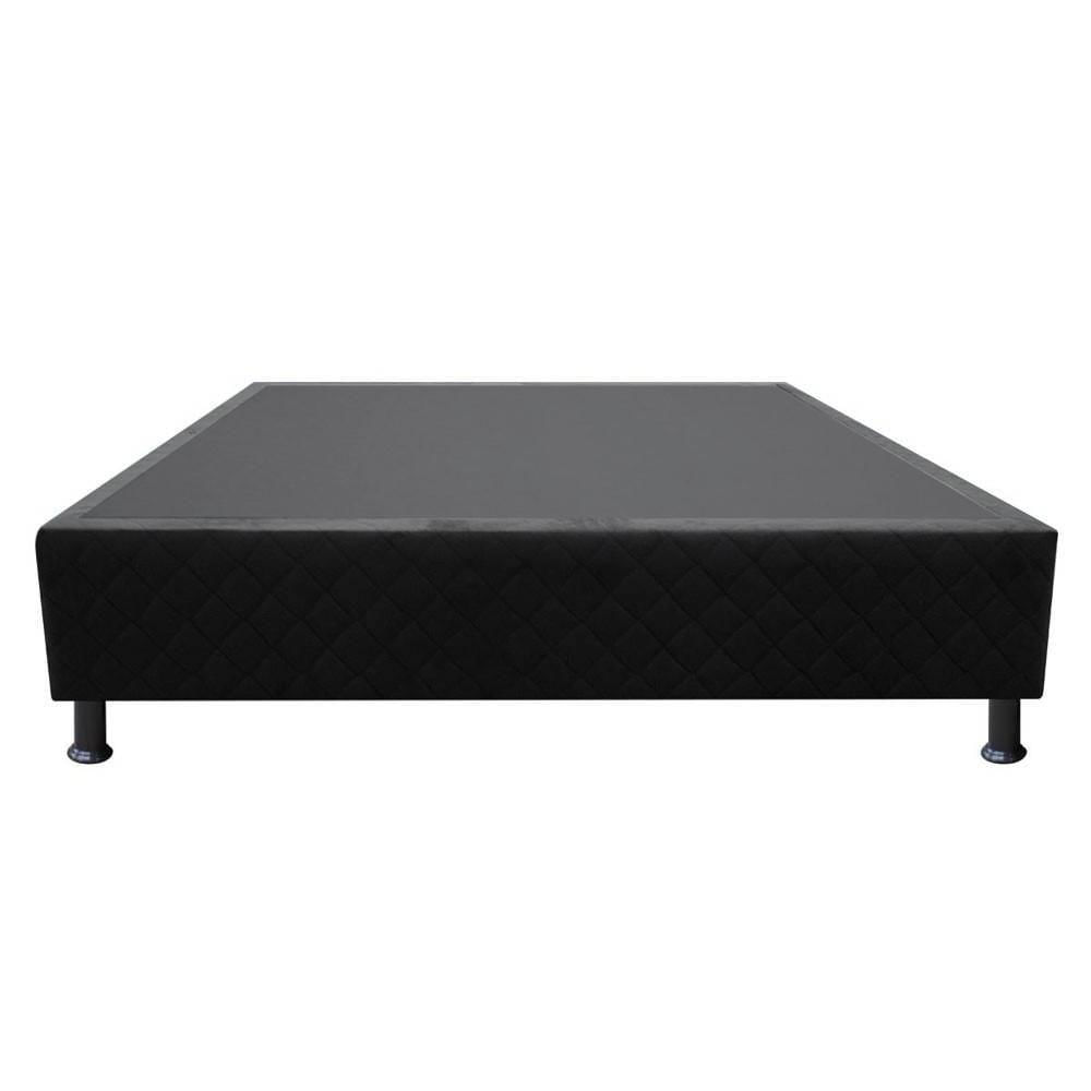 Base Box Para Cama Viúva 128x188cm Liz S05 Suede Bordado Preto - Mpozenato