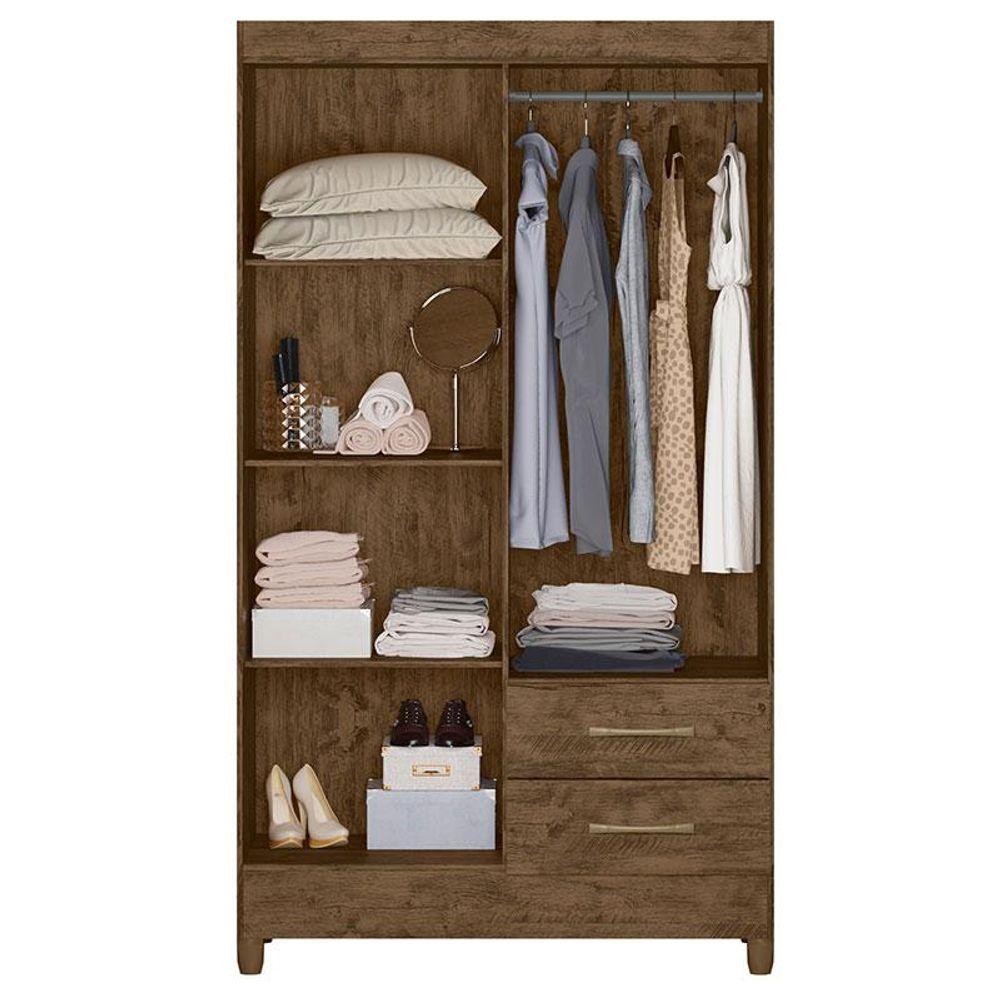 Miniatura Guarda Roupa Solteiro Chile 4 Portas Castanho Wood - Moval