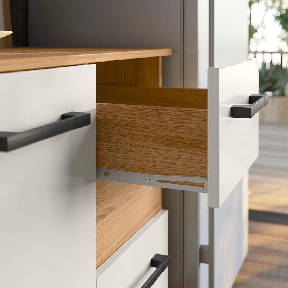 Cozinha Compacta Suspensa 7 Portas 2 Gavetas Juliete Freijó/Off White Cristal