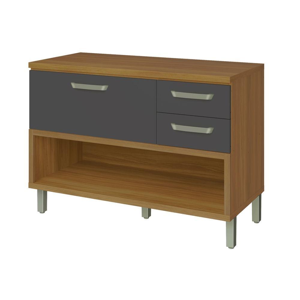 Miniatura Balcão De Cozinha 1 Porta 2 Gavetas Com Caixa Organizadora 120cm Princesa Nesher Móveis