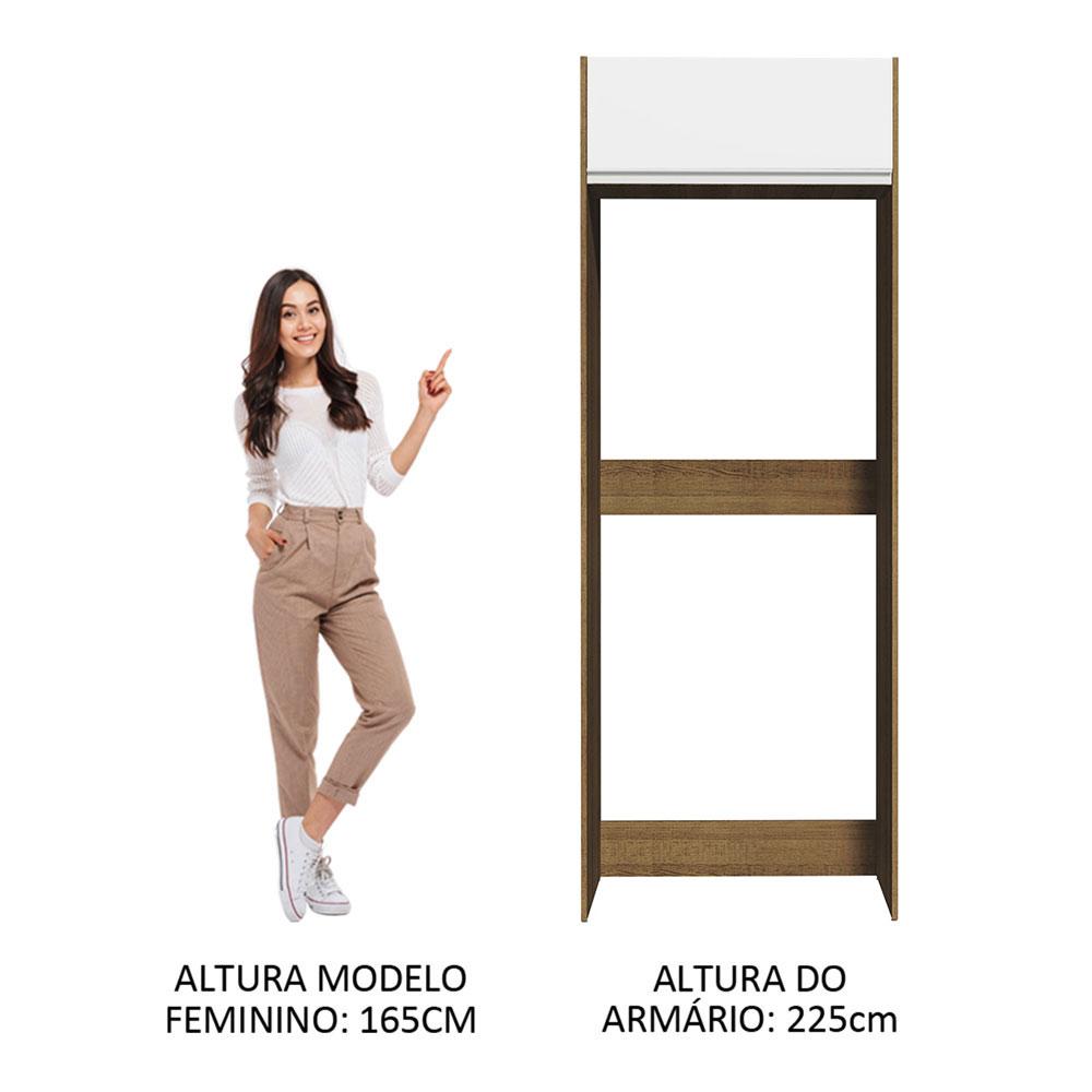 Miniatura Porta Geladeira 1 Porta Basculante Rustic/Branco Glamy Madesa Rustic/Branco
