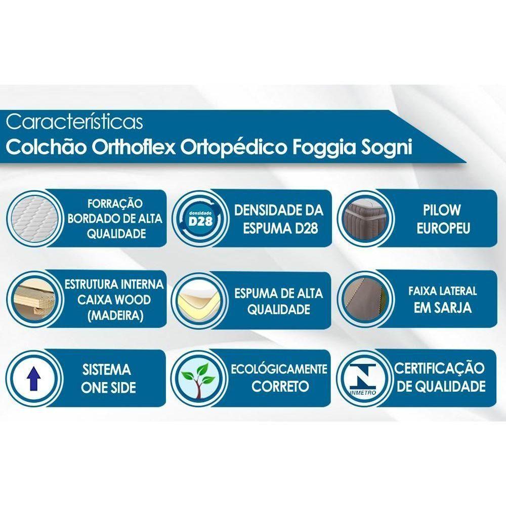 Miniatura Colchão Viúva Ortopédico Wood Foggia Sogni Unic Face Euro Pillow (128x188x26) Orthoflex