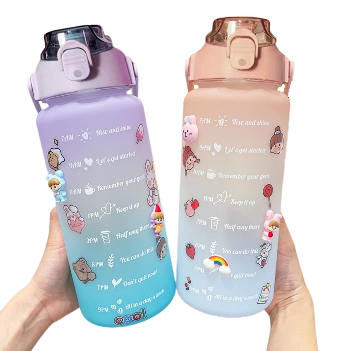 Miniatura Garrafa De Agua 2 Litros Com Frases Motivacionais Degradê