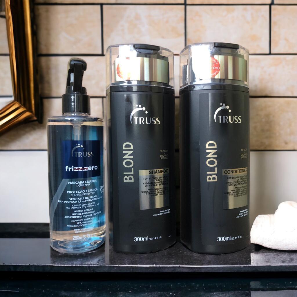 Miniatura Truss Blond Shampoo E Condicionador 300Ml + Frizz Zero 260Ml