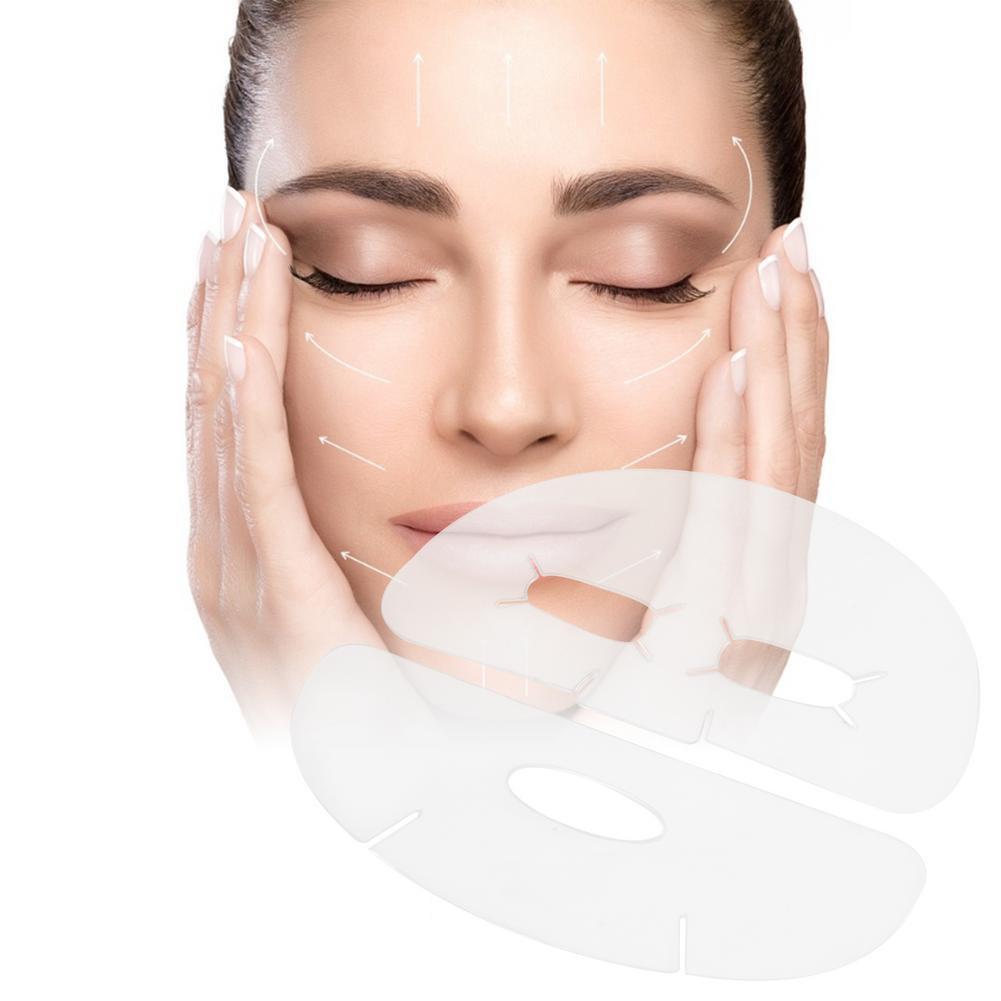 Miniatura Adesivo Mascara De Silicone Anti-Rugas Facial Rosto 2 Partes
