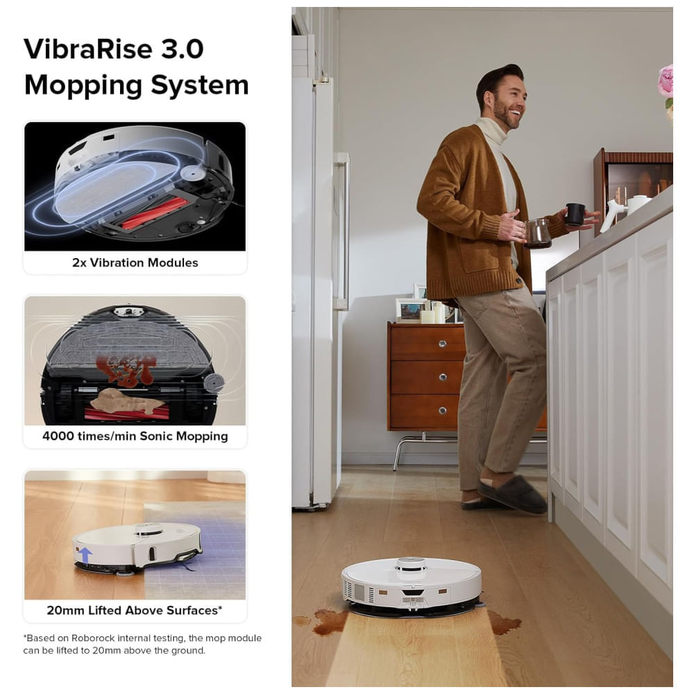 Roborock S8 MaxV Ultra: Aspirador Robô e Esfregão com Abastecimento e Drenagem Automáticos, Design FlexiArm, Lavagem e Secagem Automáticas.