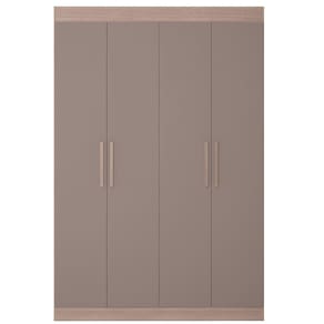 Miniatura Guarda-Roupa Casal Bartira Ville 4 Portas de Bater 2 Gavetas Internas MDP - 134cm de Largura Avelã/Capuccino