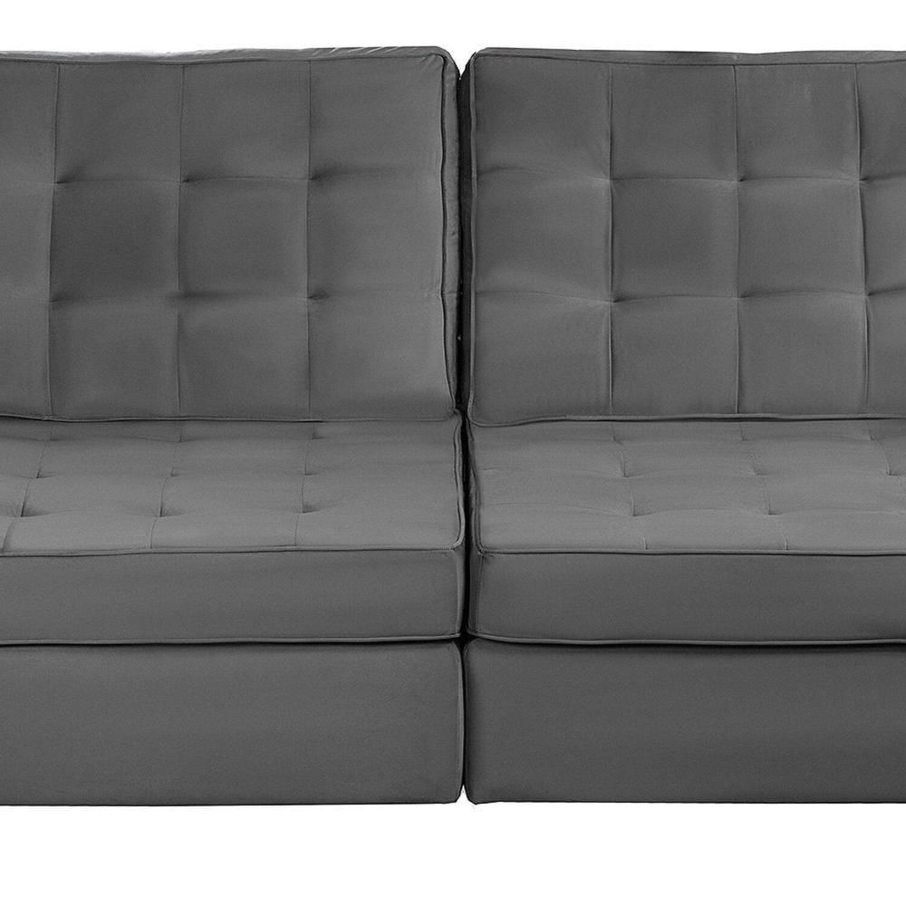 Miniatura Sofá Curitiba Modular 3 Lugares 230cm Retrátil Reclinável Yescasa Cinza