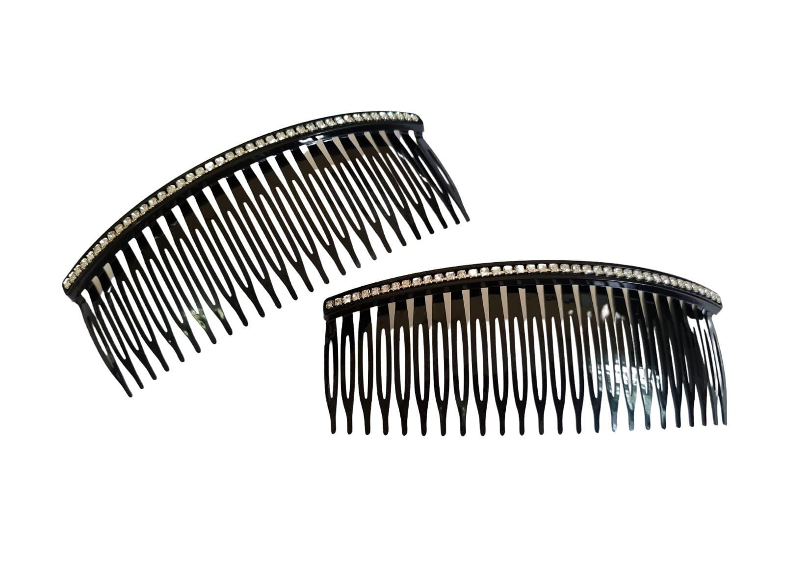 Miniatura Kit 2 Peças Grampo Pente Plástico De Cabelo Com Strass