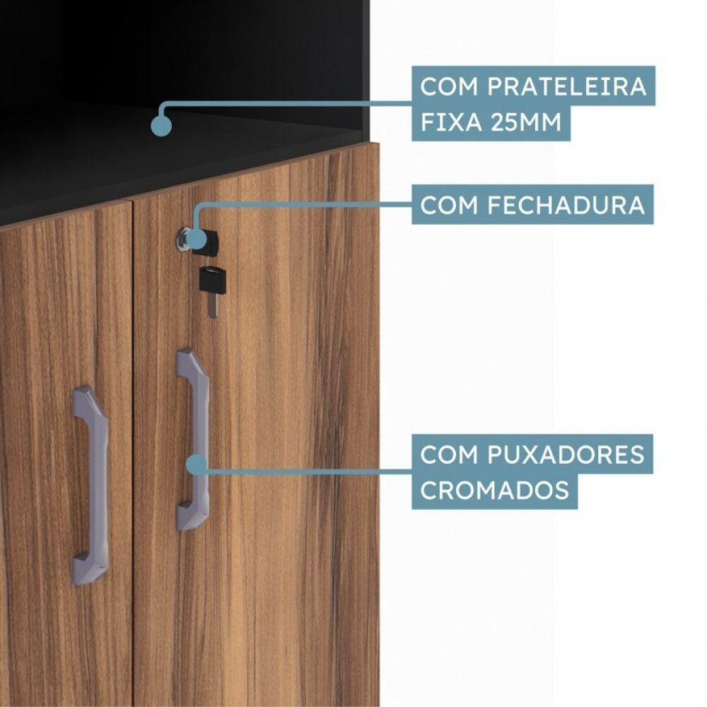 Armário Estante Office Em Mdp Web Office Nogal-preto