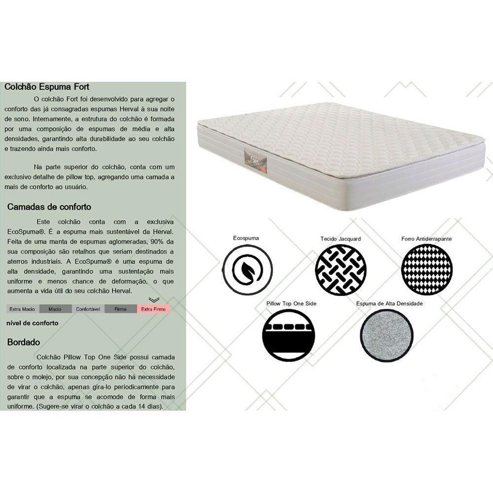 Cama Box Baú Queen: Colchão Anatômico Herval Ag65 Firme Fort + Base Crc Courano White(158x198)