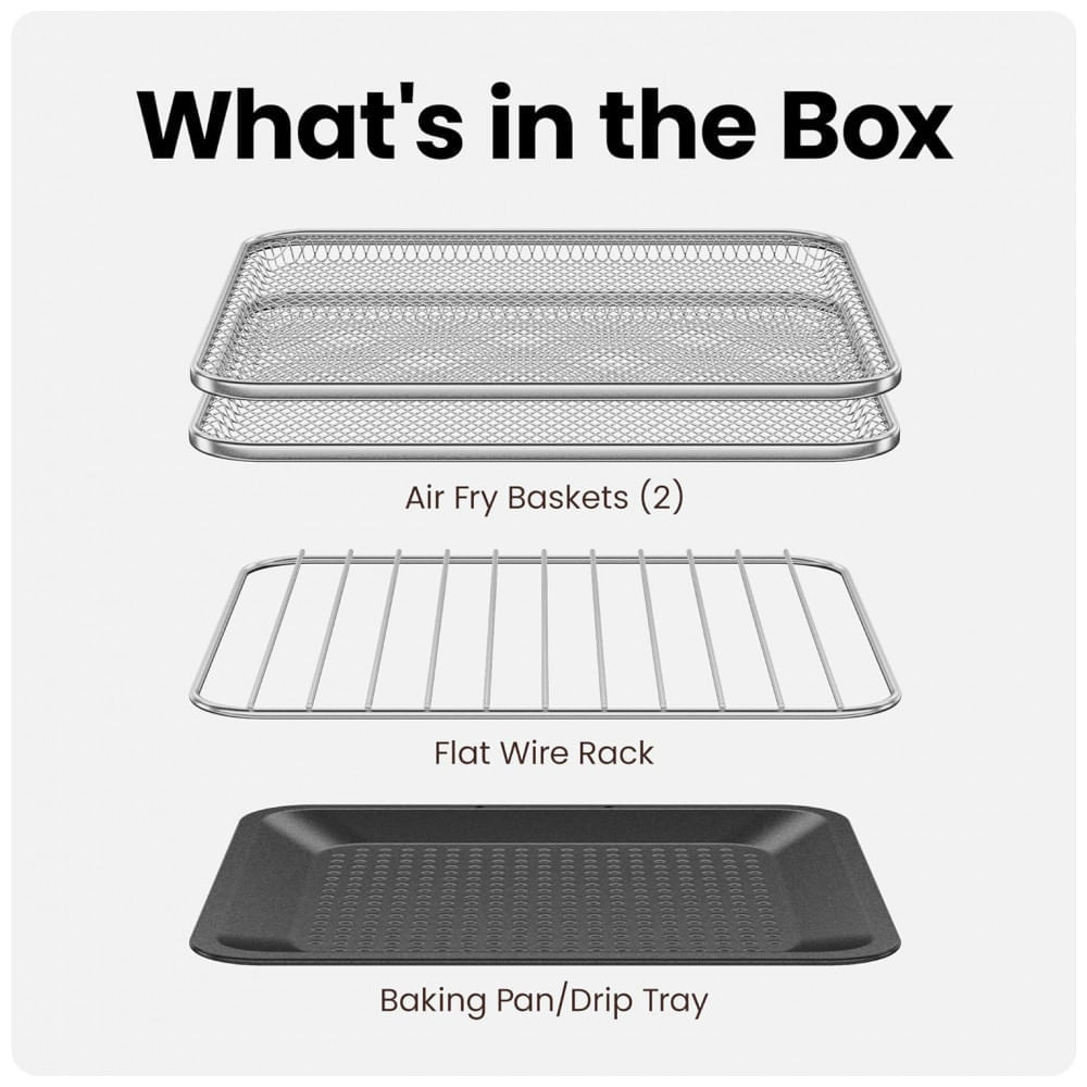 Miniatura Fritadeira elétrica forno de bancada 14L Chefman EasyAir preta 5 funções 450°C 1750W 110V