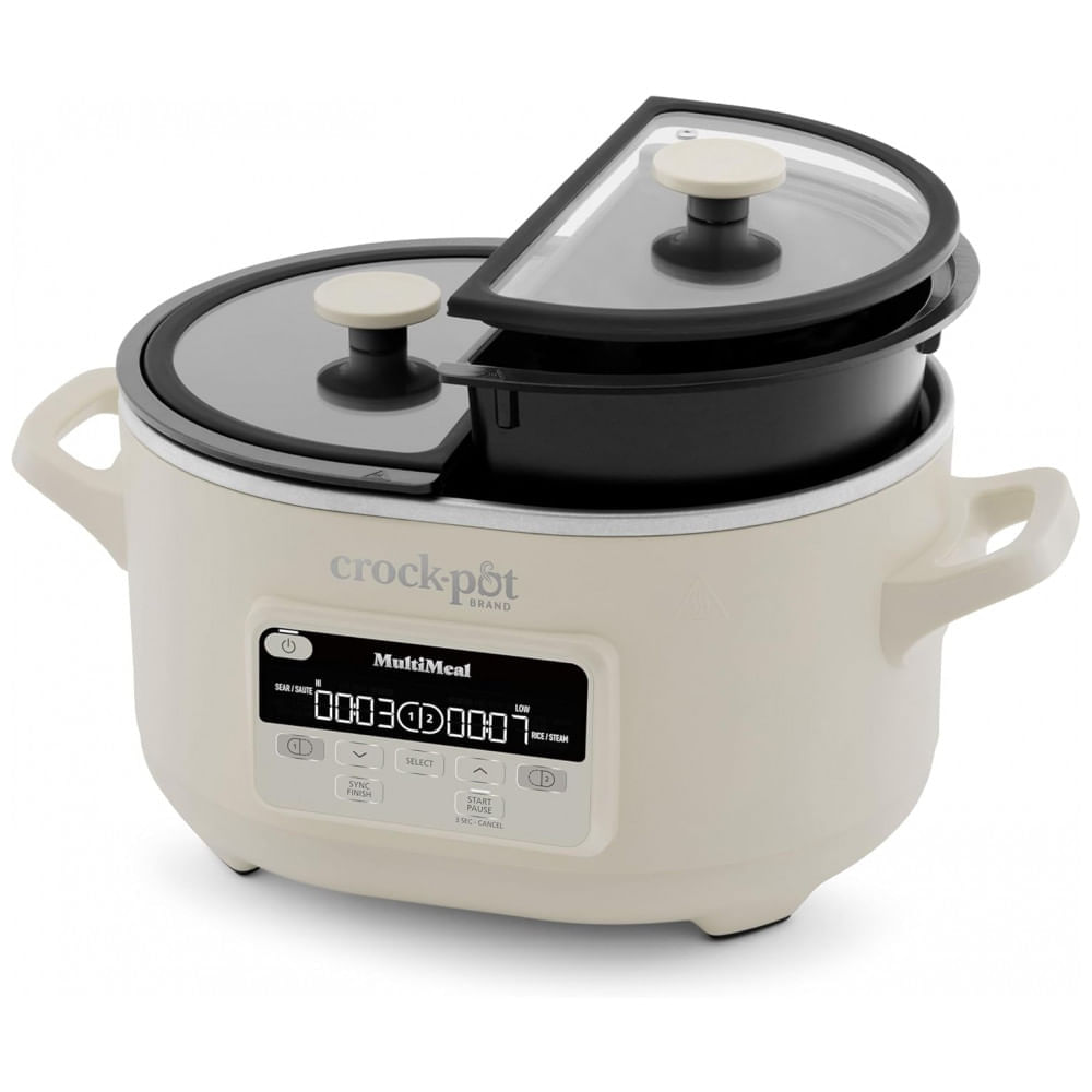 Miniatura CrockPot MultiMeal Multicooker e Panela Elétrica de Cozimento Lento Programável com Função de Assar Leite de Aveia