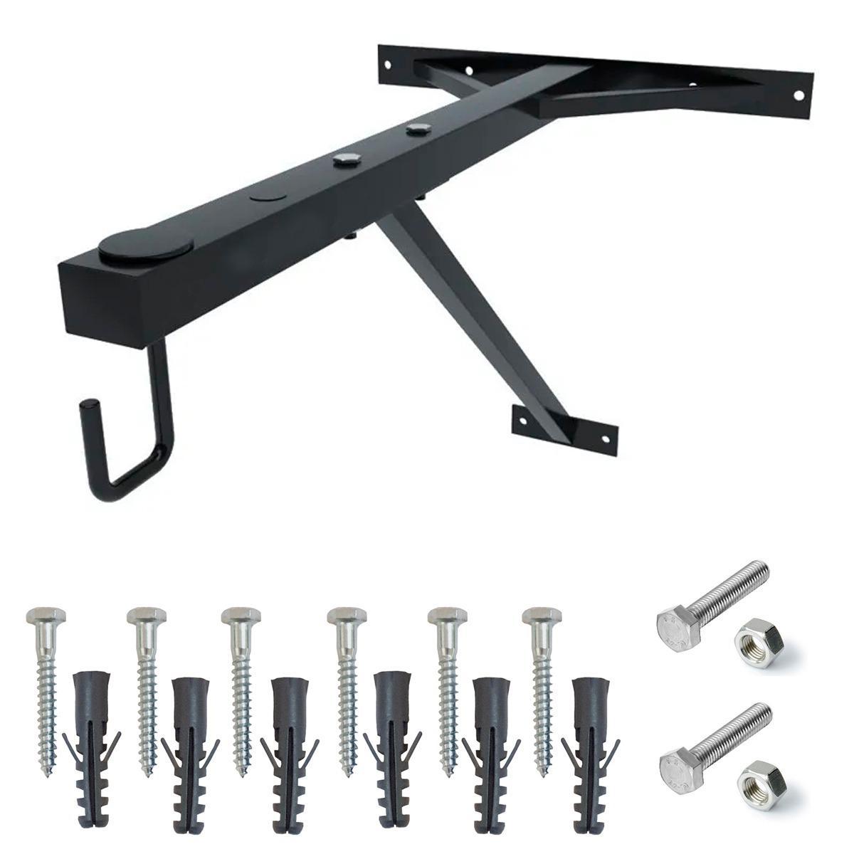Miniatura Suporte De Parede Reforçado + Saco Pancada Profissional 90Cm