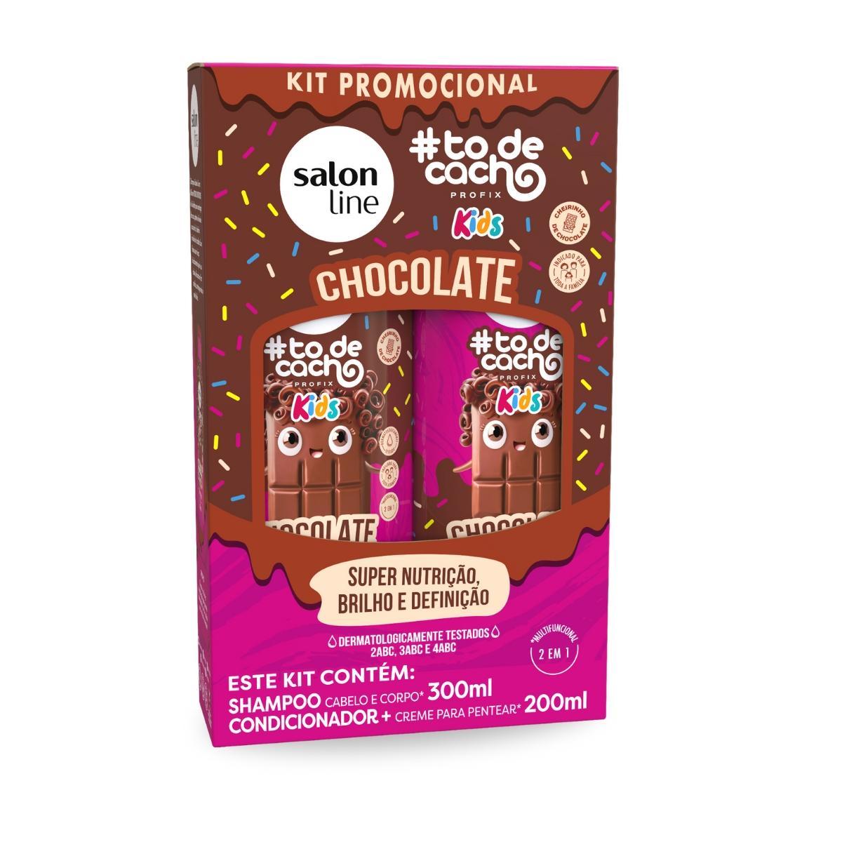 Miniatura Kit Shampoo + Condicionador Cachos Kids Chocolate Salon Line