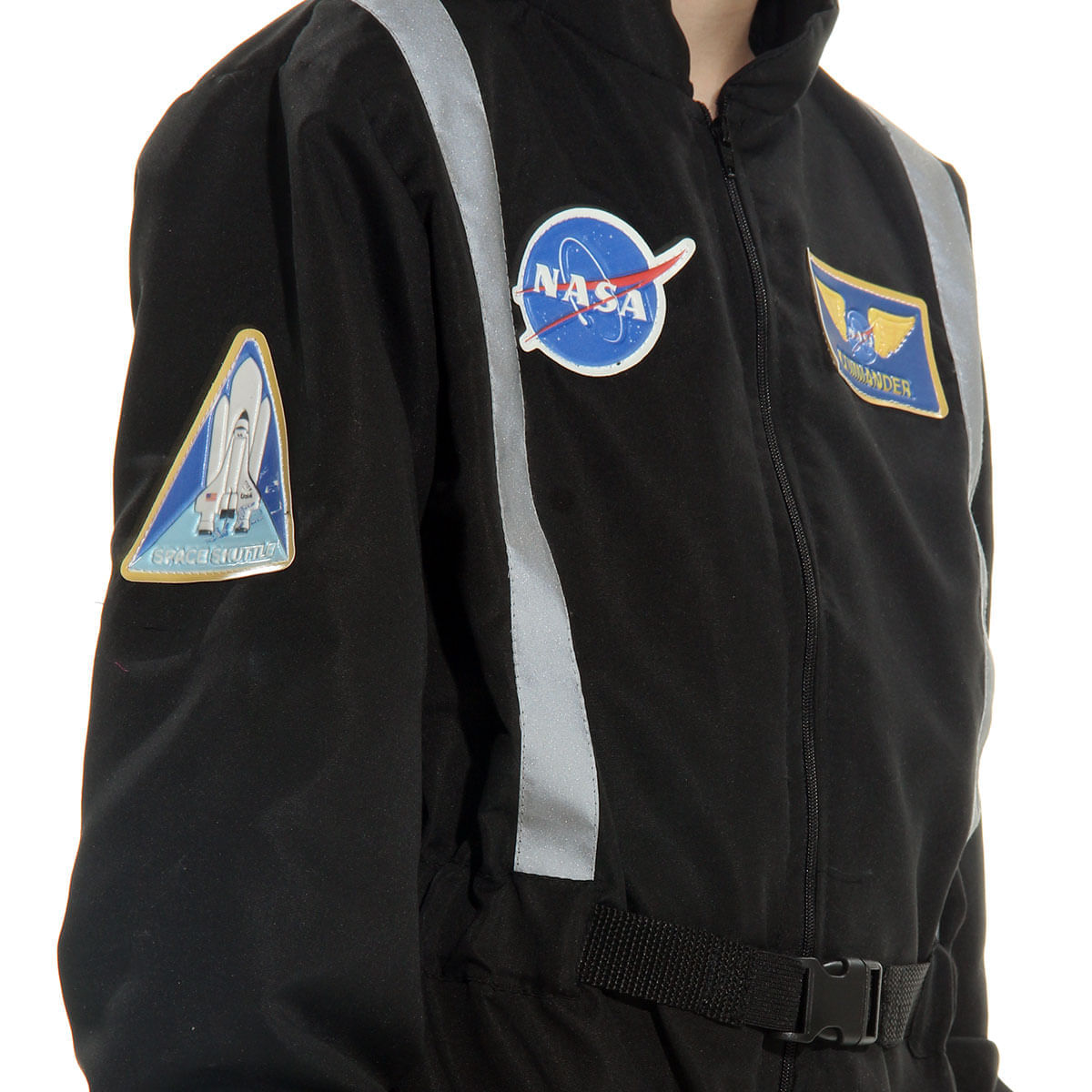 Miniatura Fantasia Astronauta Preto Infantil Luxo com Boné G