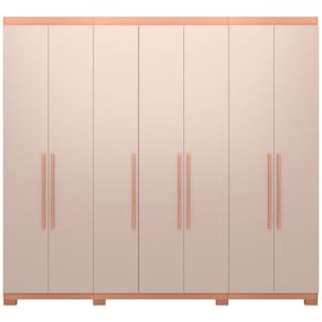Miniatura Guarda-Roupa Casal Bartira Diplomata 7 Portas de Bater 6 Gavetas Internas MDP - 255,6cm de Largura Avelã/Capuccino