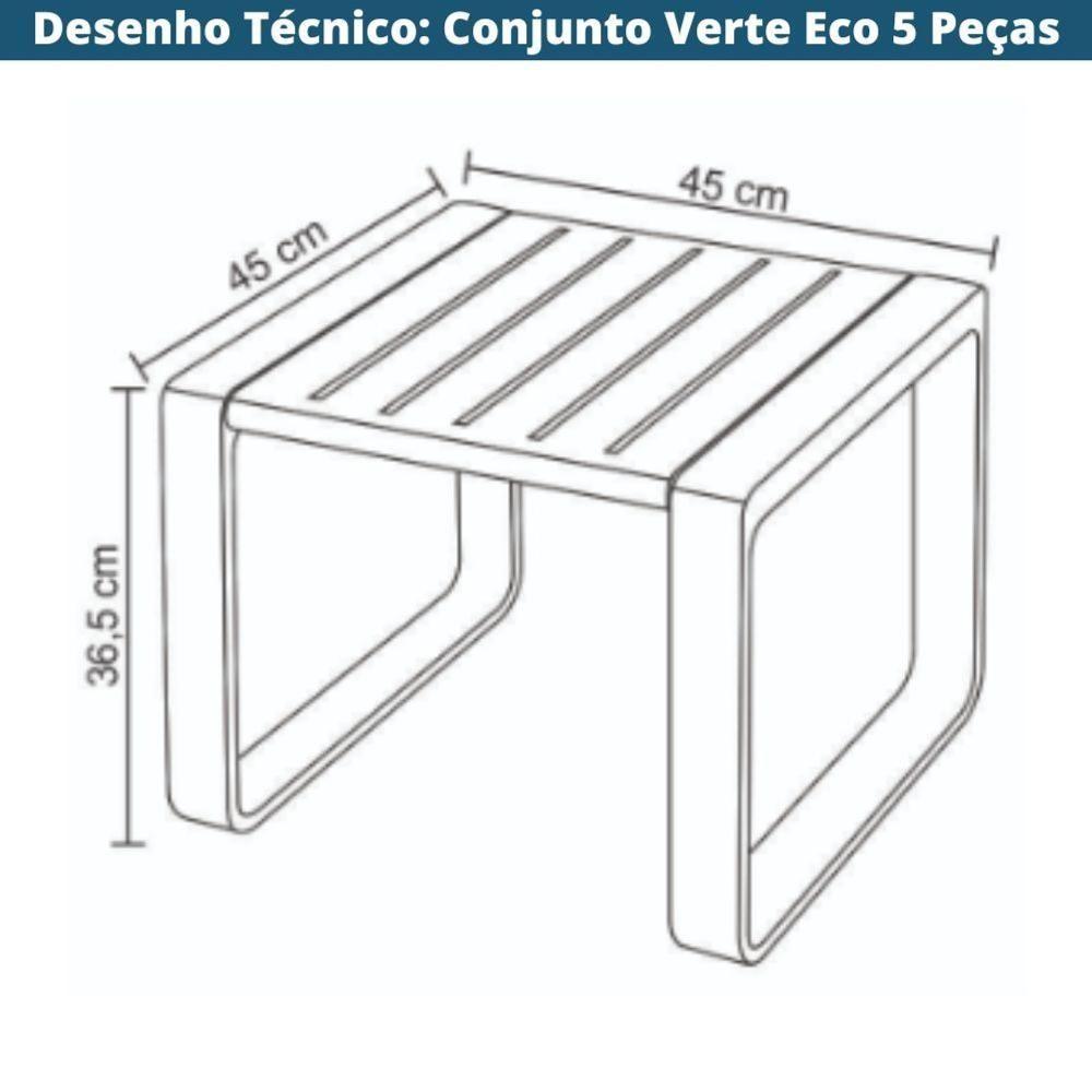Miniatura Conjunto 2 Poltronas, 1 Sofá 2 Lug E 2 Mesas área Externa Verte Eco Rivatti Fibra Natural Café