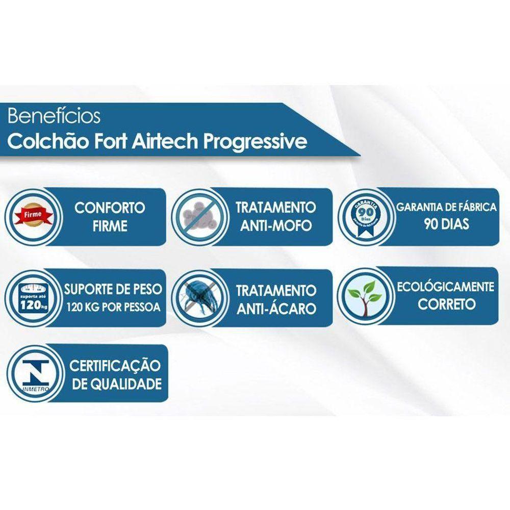 Miniatura Colchão Solteiro Molas Bonnel Nanolastic Fort Airtech Progressive Ortopillow (88x188x29) - Ortobom