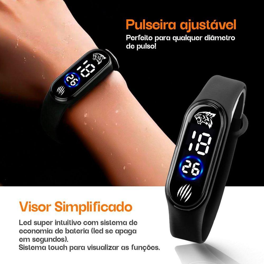 Miniatura Relogio Infantil Digital + Oculos Sol Prova Dagua Presente Criança Original Laranja Anti-stress