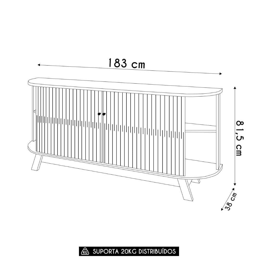 Miniatura Balcão Buffet Sala De Jantar 183cm Mônica Z10 Off-cinamomo - Mpozenato