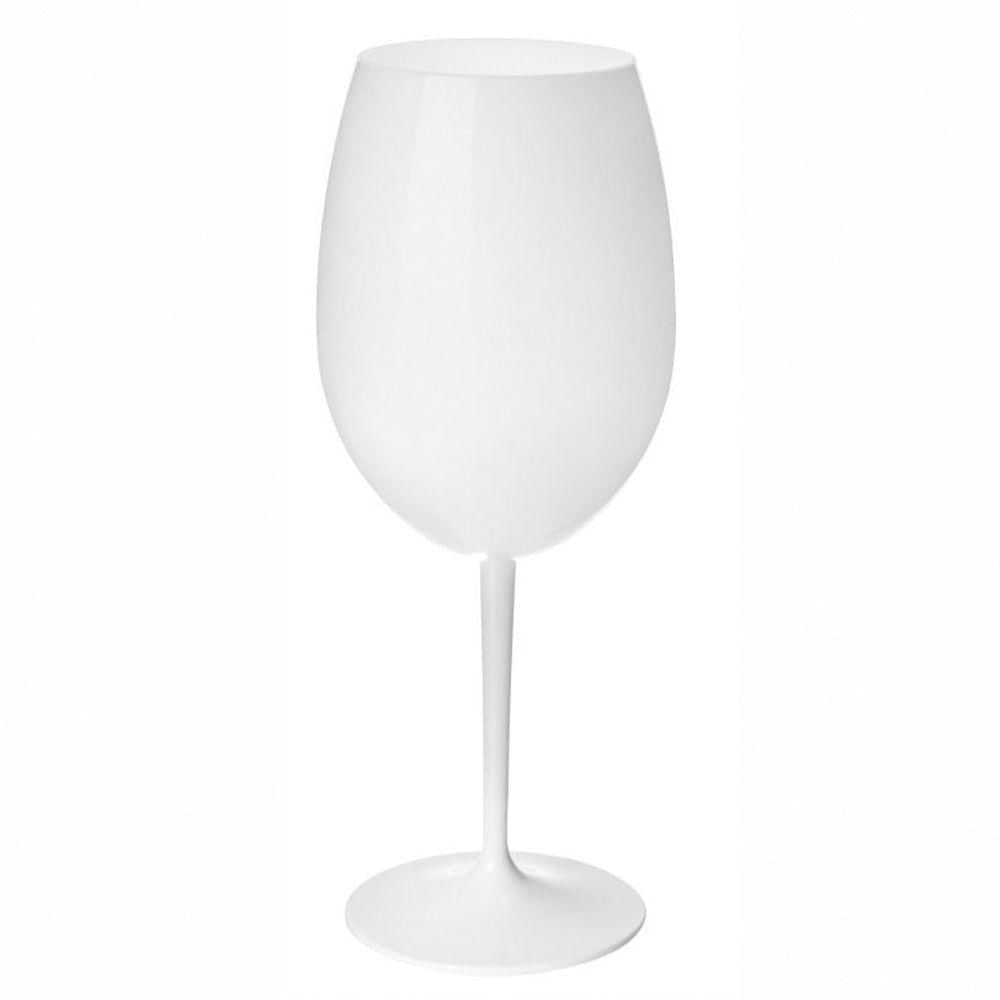 Miniatura Taça De Vinho Acrílico Branca Roma Curves 600ml