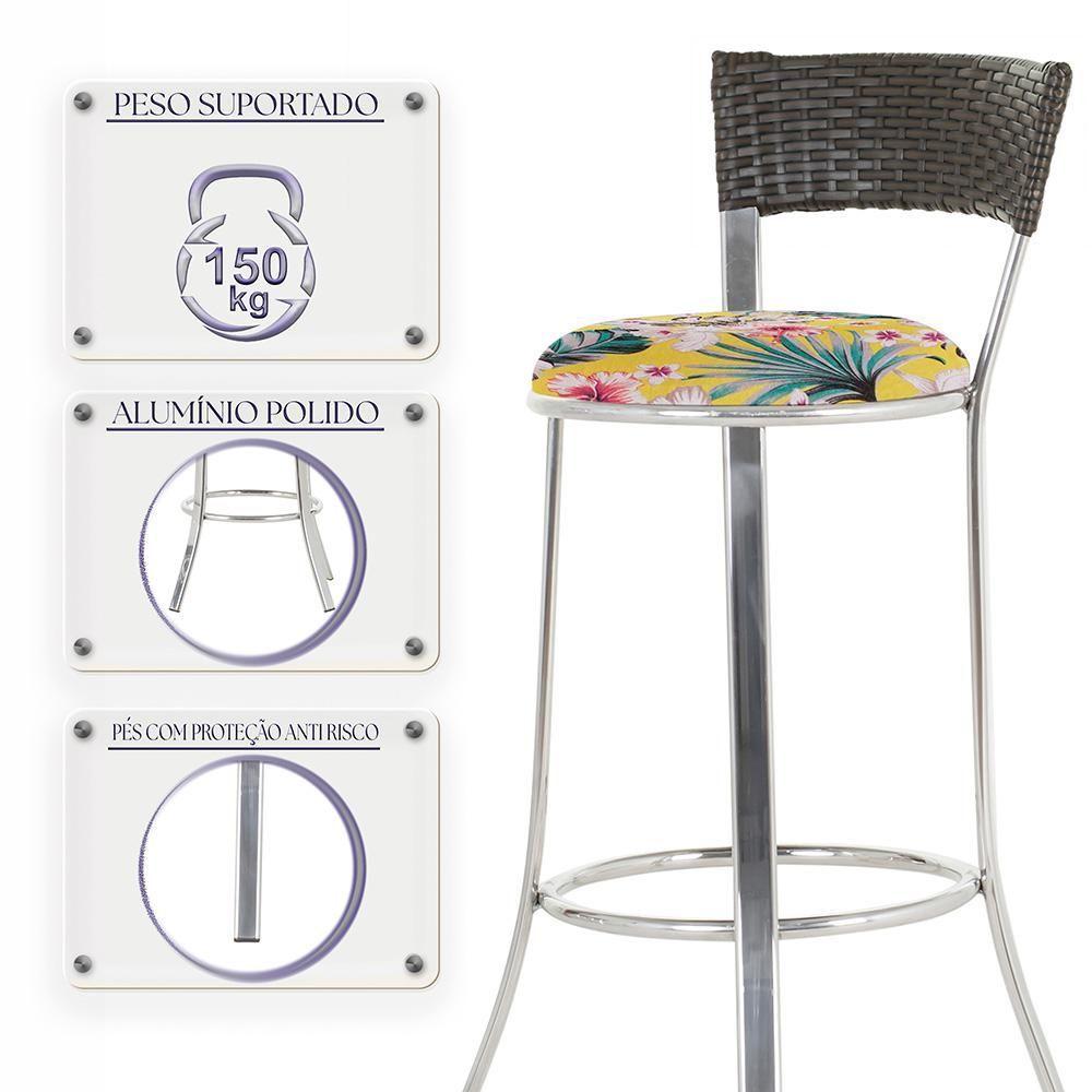 Miniatura Conjunto Com 2 Banquetas Em Alumínio, Fibra Sintética E Impermeável Tc Argila A16