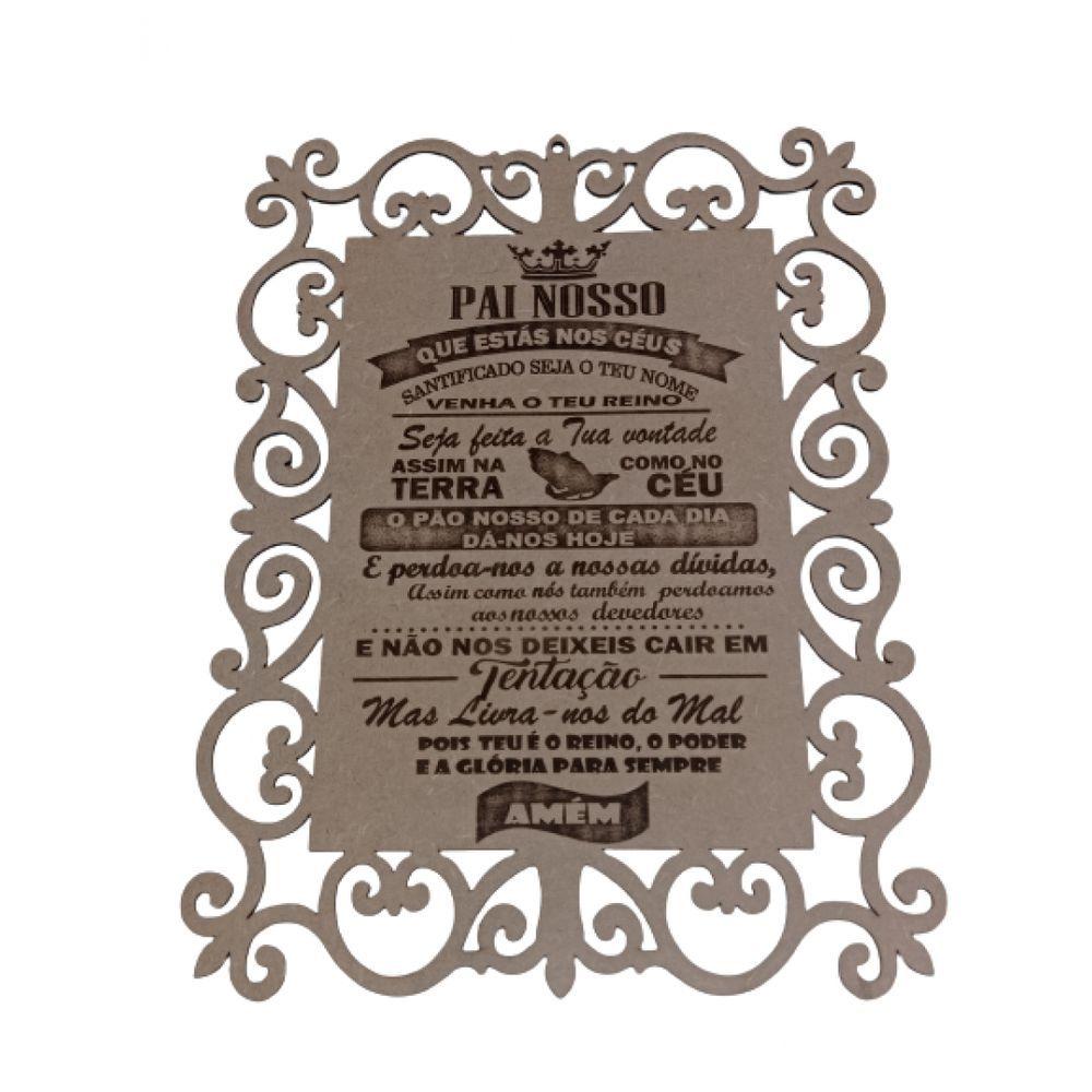 Miniatura Placa Pai Nosso Evangelico Cor Natural [f031]
