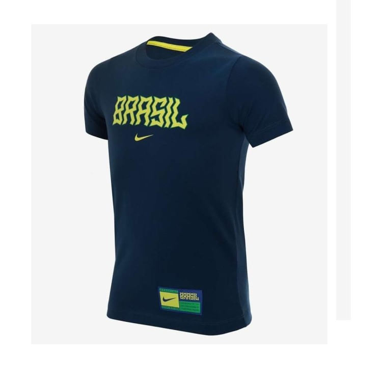 Miniatura Camiseta Nike Manga Curta CBF Swsh Fed - Azulamar - AZUL/AMAR G