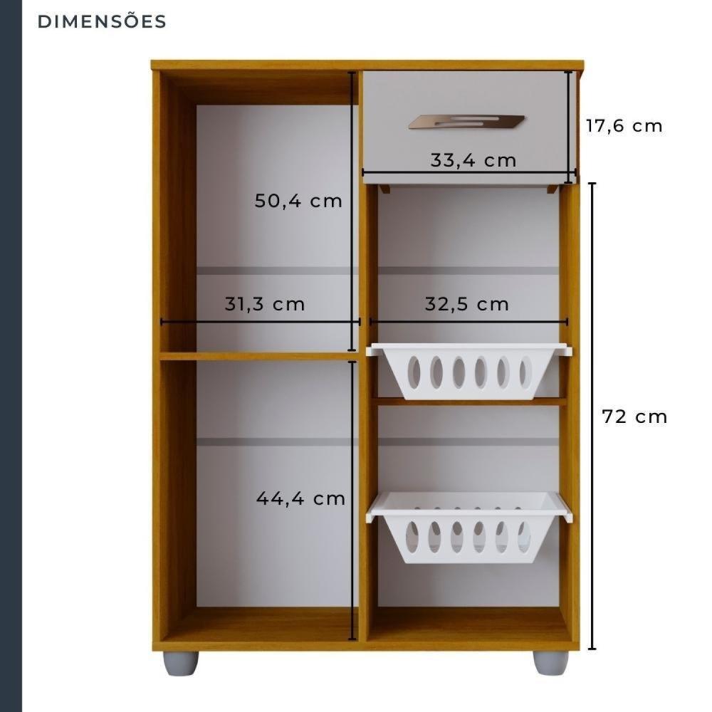 Miniatura Fruteira Fruteira 2 Cestos 1 Porta 1 Gaveta Bia Cinamomo/Off White