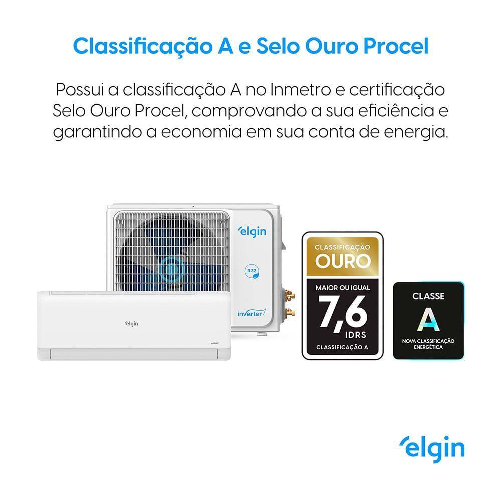 Ar Condicionado Split Hi-Wall Elgin Eco Inverter II 12.000 BTUs Frio Gás R-32 Branco 220V