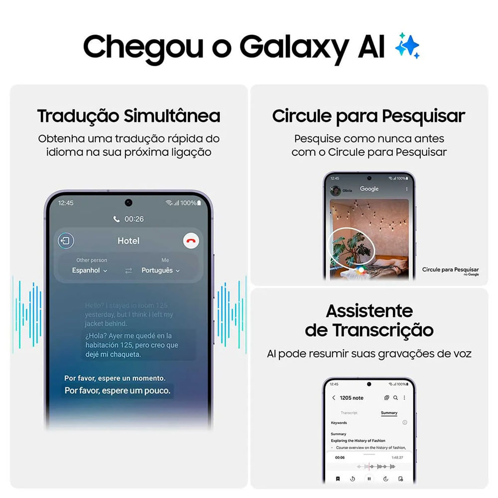 Miniatura Smartphone Samsung Galaxy S24+ 512GB 5G 6,7 12GB RAM Câmera Tripla 50MP Selfie 12MP Dual Chip Android 14 Violeta