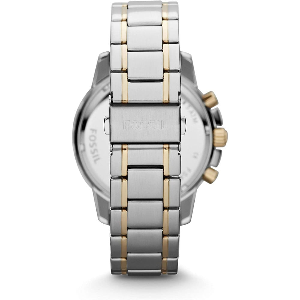 Miniatura Fossil Relógio Masculino Original de Quartzo com Cronógrafo d e Aço Inoxidável FS4795