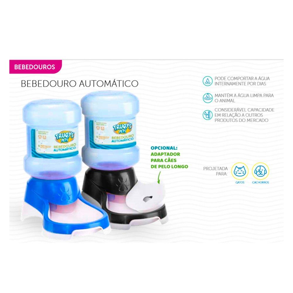 Bebedouro Automático Truqys Pets Azul com Galão - 2 Litros