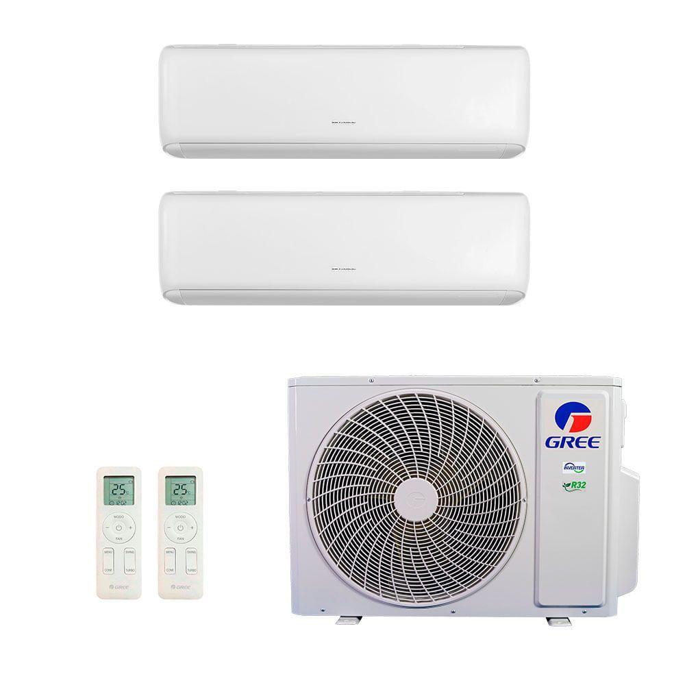 Miniatura Ar Condicionado Bi Split Gree Inverter G Max 36.000 Btus (2x Hi Wall 18.000) Quente E Frio 220V R-32