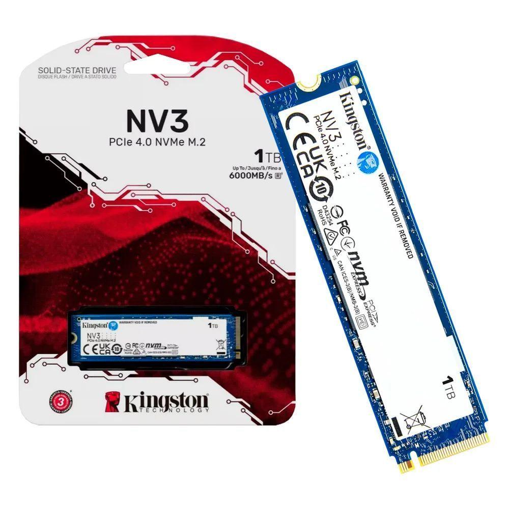 Miniatura Ssd Kingston 1tb M.2 Nvme Pcie 4.0 Nv3 Snv3s-1000g Leitura 3500mb-s Gravação 2800mb-s