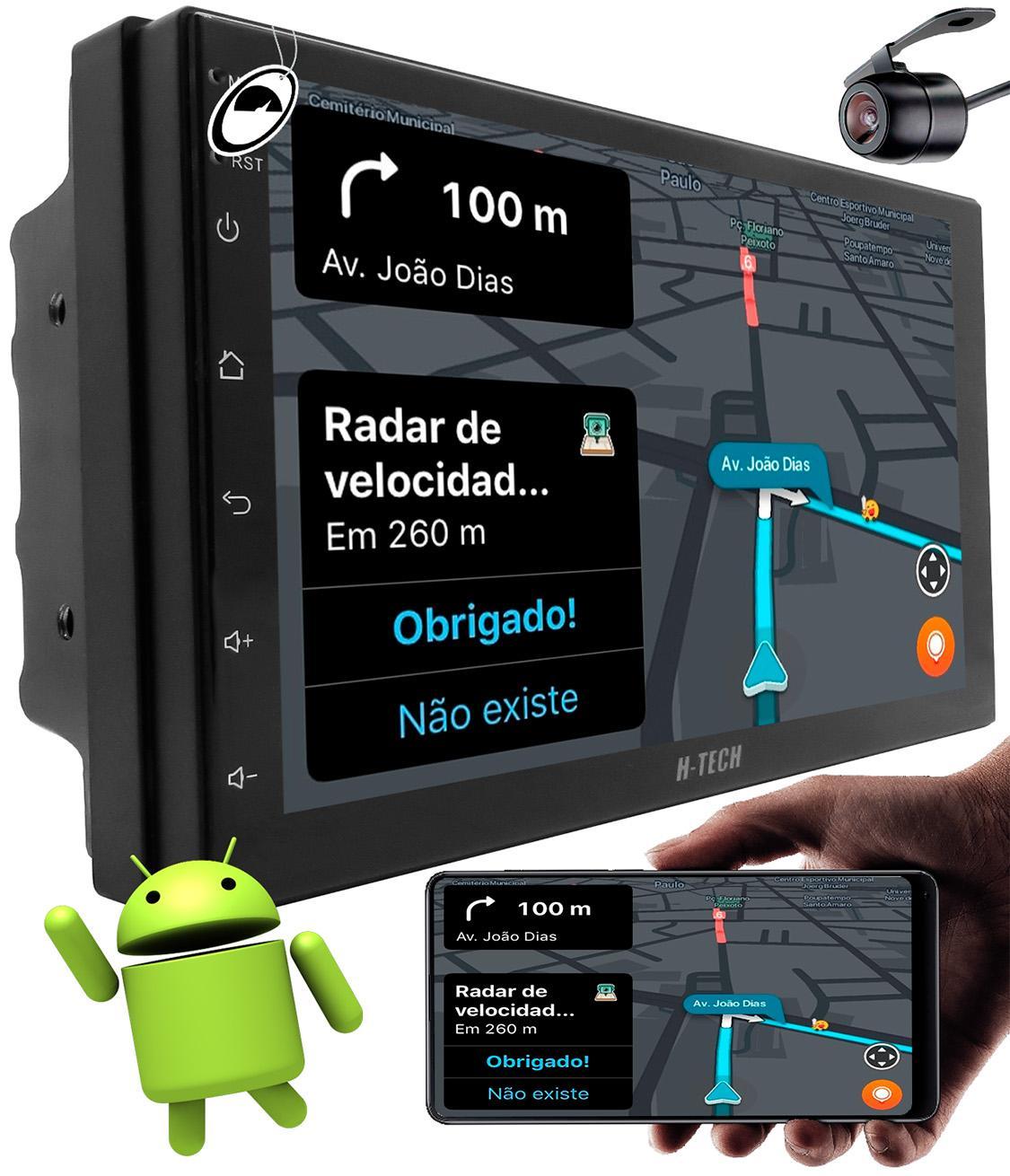 Miniatura Multimídia 7'' Polegadas H-Tech Ht-7225Ca Android 2Gb + 64Gb
