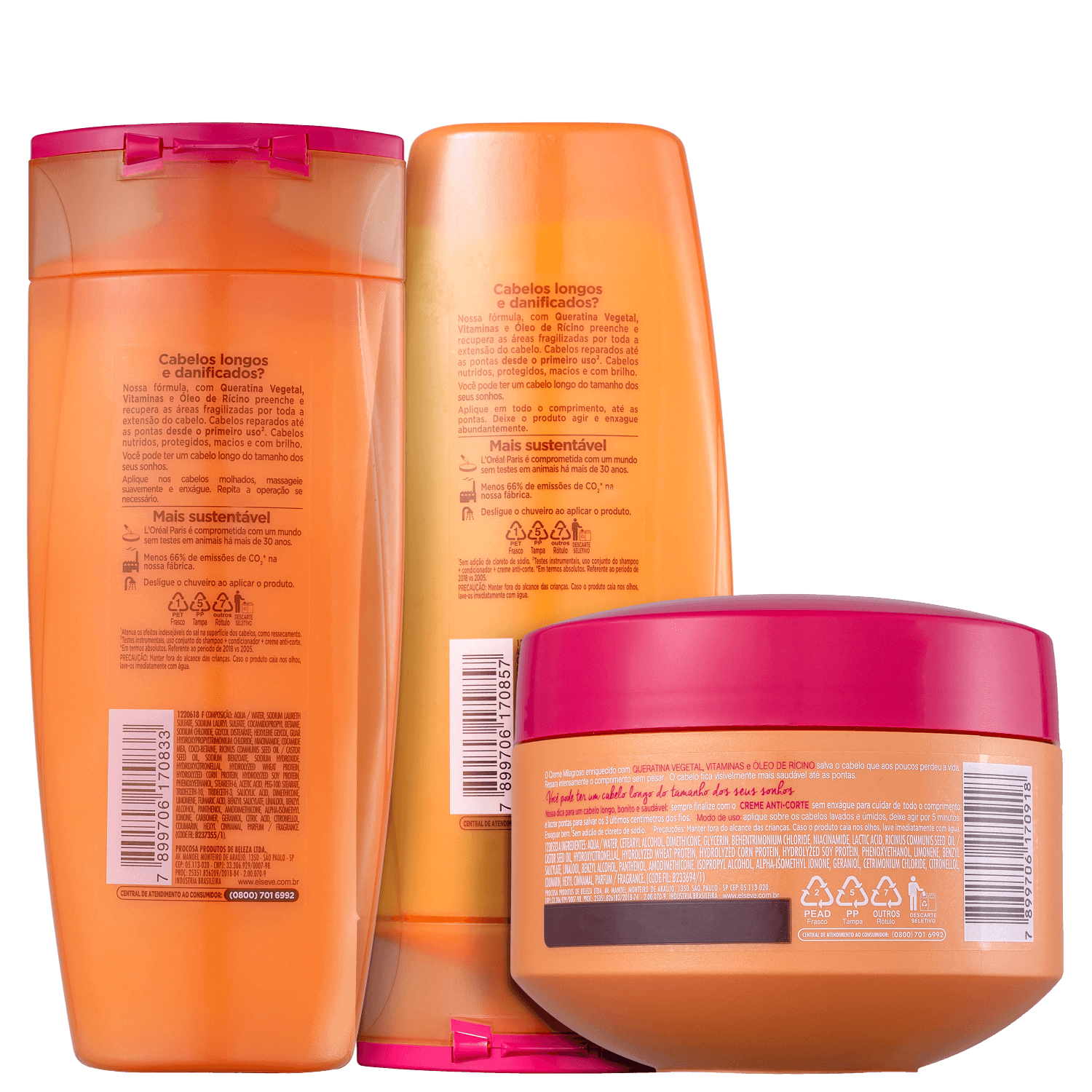 Miniatura Kit Elseve L'Oréal Paris Longo dos Sonhos Trio (3 Produtos)