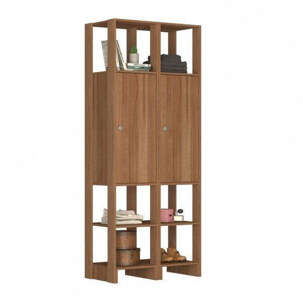 Miniatura Guarda-Roupa Closet 2 Peças 2 Portas com 6 Prateleiras Internas e 6 Nichos Externos Yes Guarda Roupa Closet 2 Peças 2 Portas com 6 Prateleiras Internas e 6 Nichos Externos Yes Nova Mobile Montana