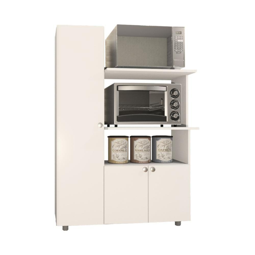 Miniatura Armário De Cozinha Para Forno-micro-ondas Com 3 Portas Multimóveis Cr20348 Branco