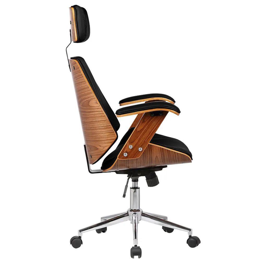 Miniatura Kit 2 Cadeiras De Escritório Presidente Giratória Liziê R02 Sintético Preto - Mpozenato