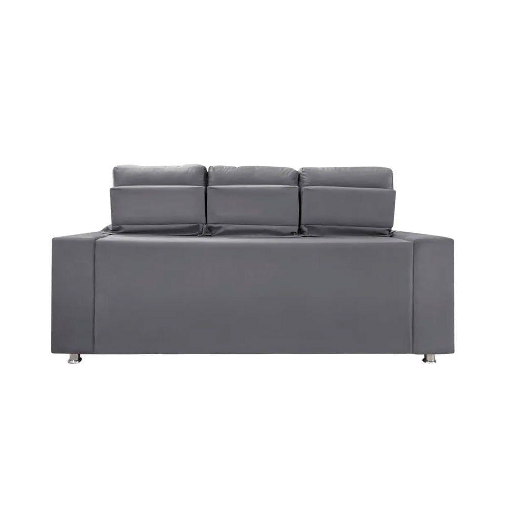 Miniatura Sofá Retrátil E Reclinável 3 Lugares Londres 1.90cm Com Molas Suede Speciale Home Chumbo