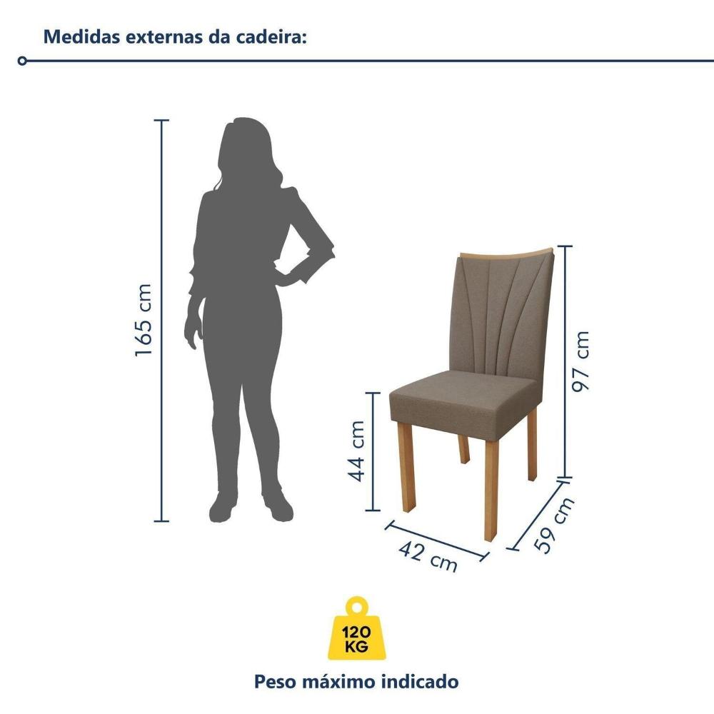 Miniatura Conjunto Luar 170 Tampo no Glass com 6 Cadeiras Apogeu Amêndoa Clean/Bege