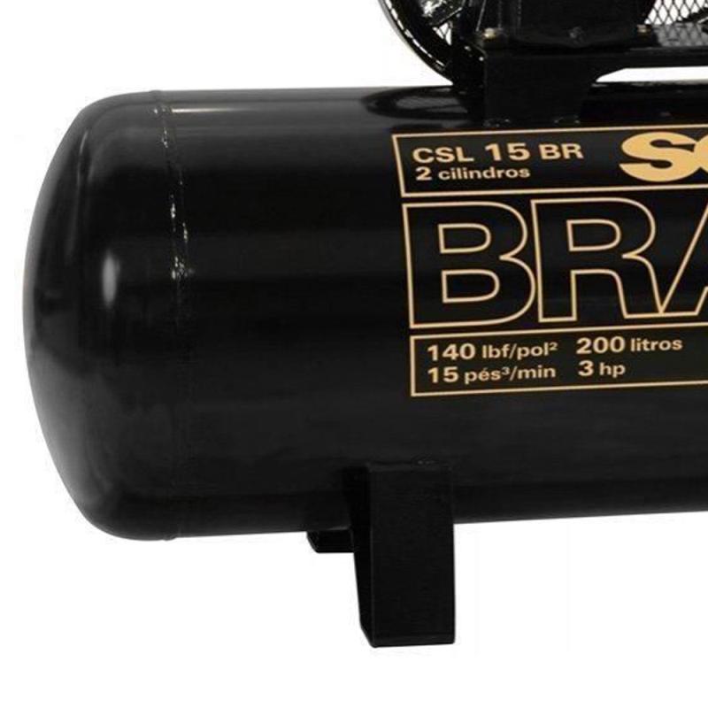 Miniatura Compressor de Ar 15 Pés 3,0 HP 200 Litros 140Lb BRAVO Mono 110/220V SCHULZ