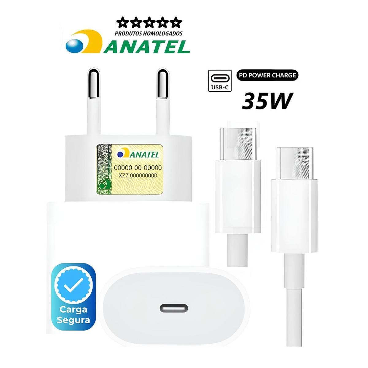 Miniatura Carregador Turbo Branco Compatível Com Samsung Tipo C