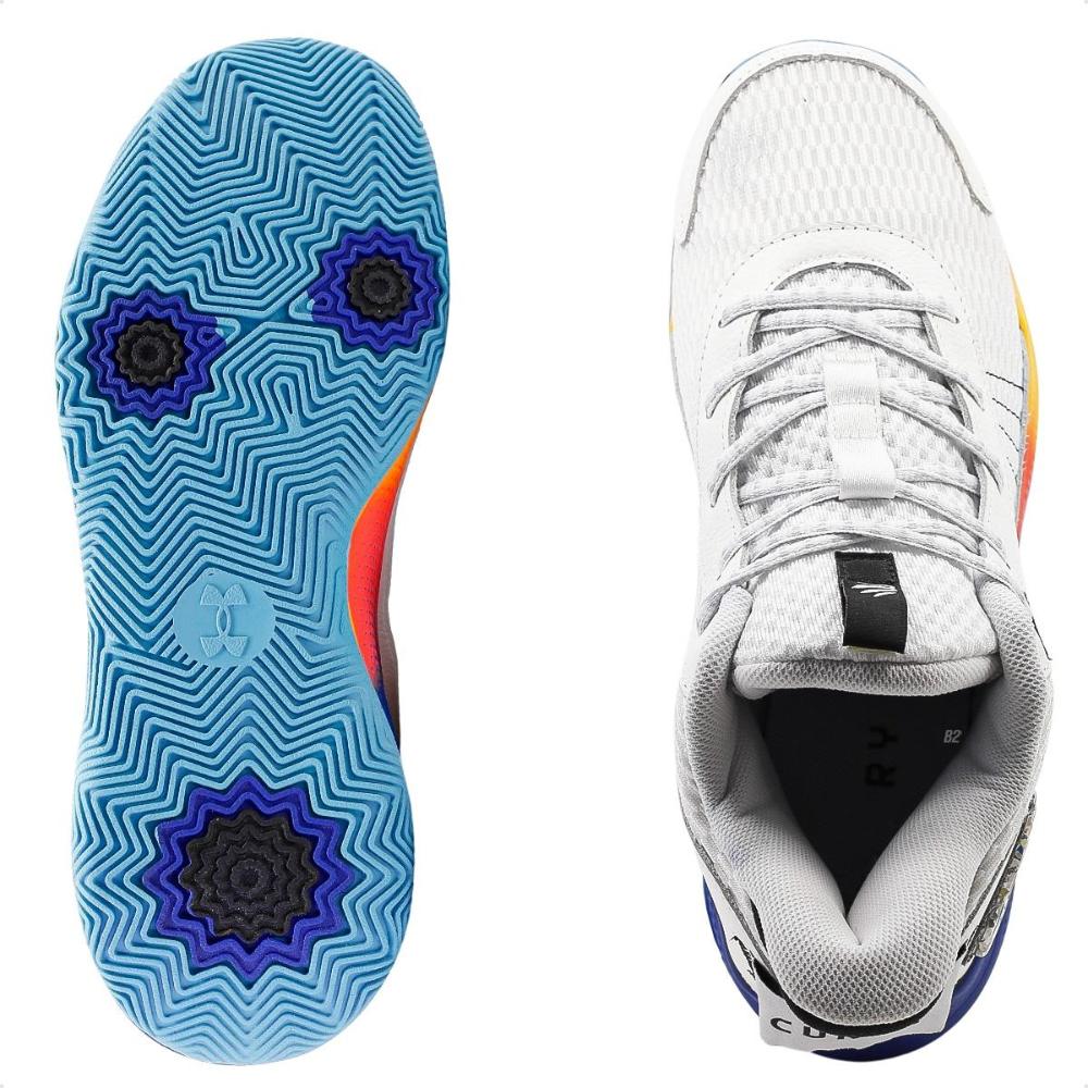 Tênis Under Armour Curry 3Z7 Basquete Masculino Branco / Azul - 39