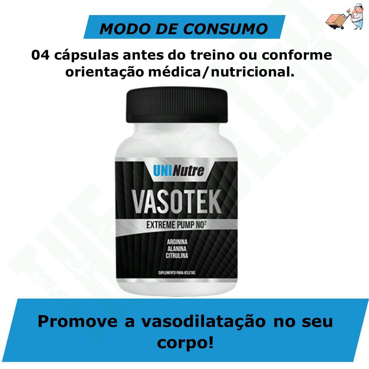 Miniatura Vasotek Dilatação De Veia - Suplemento Para Atletas-120 Cáps Suplemento - Original - Cápsulas - Suplementação - Saúde - Uninutre